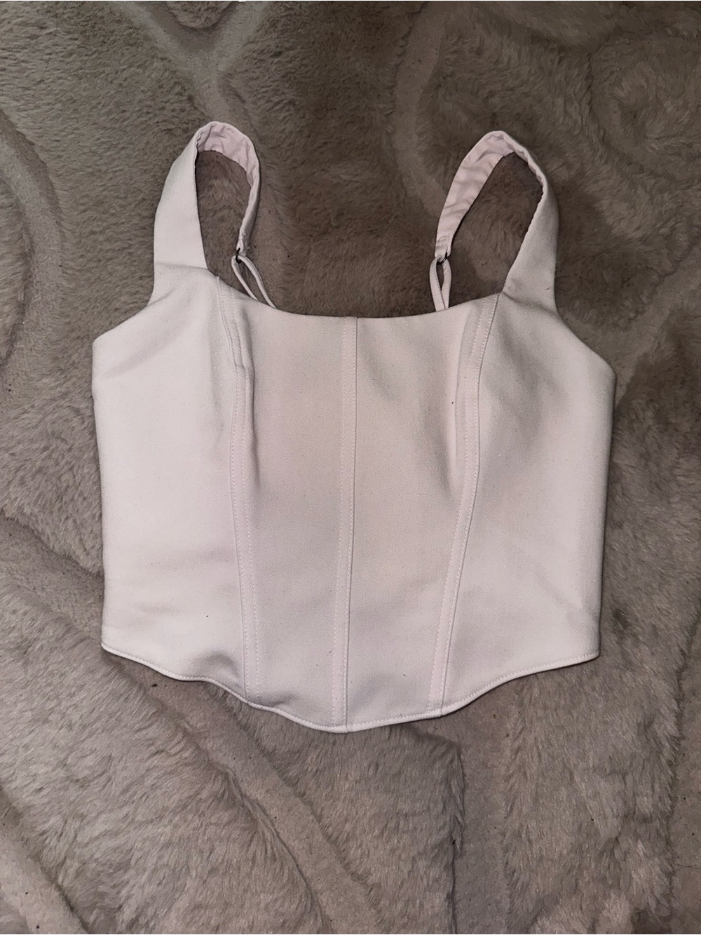 Abercrombie & Fitch Cream Structured Corset-Style Tank